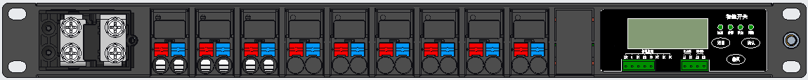 1U DCDU Front panel